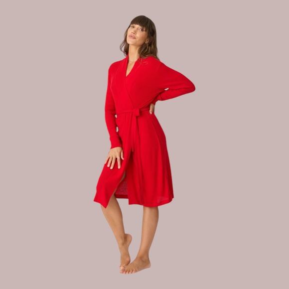 PJ Salvage Textured Essentials Robe Red size M - Picture 13 of 13